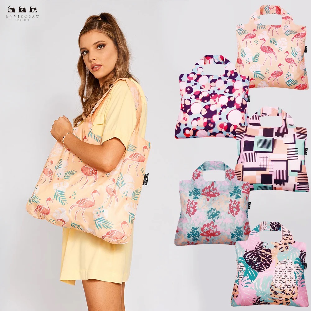 ENVIROSAX. 5 BAGS PERFECT FOR GROCERY SHOPPING